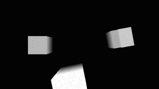 Depth picture of the same frame: nearer surfaces brighter.
